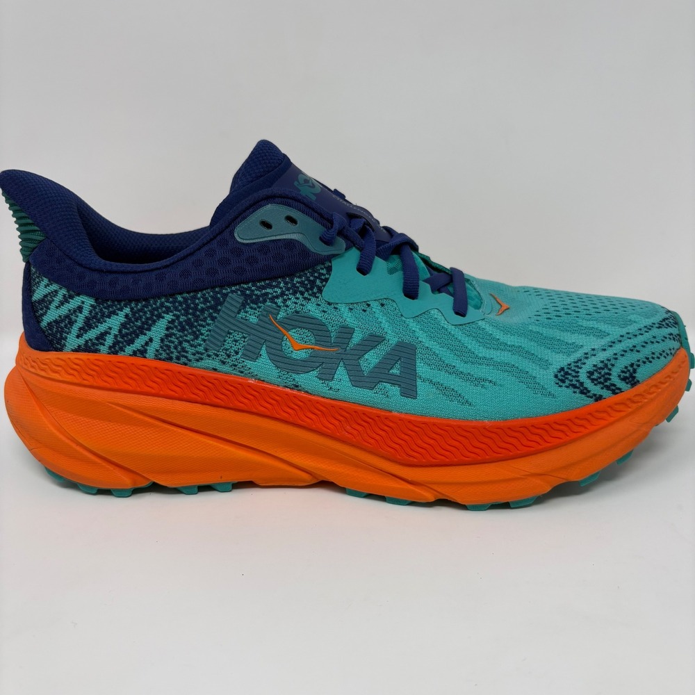 Hoka Challenger ATR 7 Mens Size 9 Blue Orange Running Shoes (1134497 CVOR)